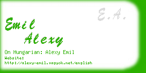 emil alexy business card
